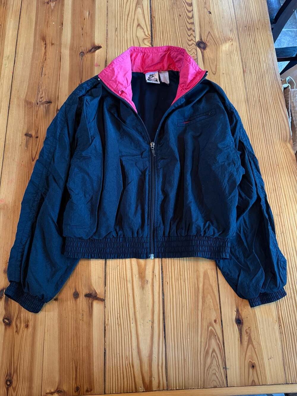 Nike Elite Windbreaker Jacket Size L Black Pink Vintage Track Top